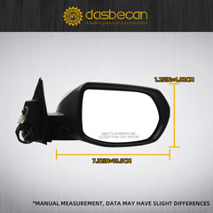 Dasbecan Side Mirror Compatible with 2017-2022 Honda HRV Mirror with Power Glass, Manual Folding, Non-Heated