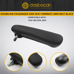 Front Passenger Side Seat Armrest Compatible with Fiat 500 2016 2017 2018 2019 Black Right Adjustable Arm Rest Replace# 6BU68JXWAA