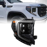 85604122 Passenger side LED Headlights Assembly w/bulbs Compatible With 2022 2023 2024 GMC Sierra 1500 LED Headlamp Turn Signal