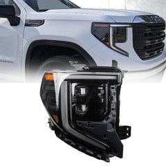 85604122 Passenger side LED Headlights Assembly w/bulbs Compatible With 2022 2023 2024 GMC Sierra 1500 LED Headlamp Turn Signal
