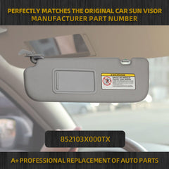 Gray Left Driver Side Sun Visor Compatible with Hyundai Elantra 2011 2012 2013 2014 2015 Replaces# 852103X000TX