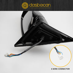 Passenger Side Mirror Compatible with Nissan Altima Sedan 2013-2018 Manual Folding Power Adjustable Glass Heated Turn Signal Light Black 6Pins Replace# NI1321225