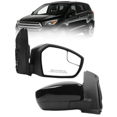 Right Passenger Side Mirror Compatible with 2017-2019 Ford Escape with Power Glass, Manual Folding, Non Heated, Black Mirror Cap Replace# FO1321564 GJ5417682BB(3Pins)
