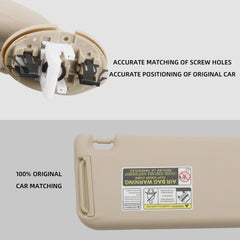 Front Right Passenger Side Sun Visor with Vanity Light Compatible with Toyota RAV4 2006-2013 Replace 74320-42501-A (Beige)