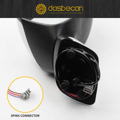 Right Passenger Side White Door Mirror Compatible with 2012 2013 2014 2015 Honda Civic Power Glass Manual Folding Replace# HO1321261,76208TR0A01-PFM,76208TR6C01-PFM,76201TR0A01ZD, 76202TR0A01