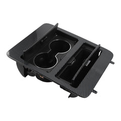 23164631 Console Cup Holder Storage Carbon Fiber Compatible with Yukon Sierra Tahoe Suburban Silverado Avalanche Cadillac Escalade 2007-2014 20919905 20951472 - Dasbecan
