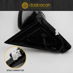 Right Passenger Side Mirror Compatible with Nissan Sentra 2020-2021 Non-Heated Manual Folding Power Adjustment Glass Black 3Pins Replace# NI1321326 963016LB0A