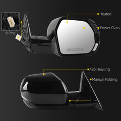 Side Mirror For 2022-2026 Toyota Tundra Right Passenger side 6 Pin | Power Glass Heated Door Mirrors ViewMirror Assembly Replace# 897100C650 897100C691