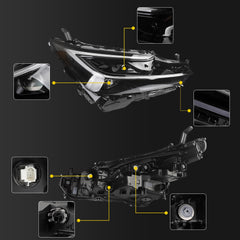 LED Headlights Compatible With Toyota Prius Prime XSE Premium 2023 2024 Right Passenger Side Replace#81140-47A60
