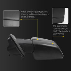 Left Driver Side Non-Heated Mirror Compatible with Ford F150 2015-2020 With Blind Spot glass Replace# FL3Z17683AK Without Turn Signal Light 3Pins Black