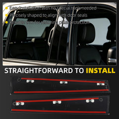 Dasbecan Front Door B-Pillar Trim Compatible With 2019-2026 Ram 1500DT Pair Gloss Finish Door Window Trim Panel Exterior Molding Kit Driver & Passenger Side B Pillar Applique OE#68292935AC 68292934AC