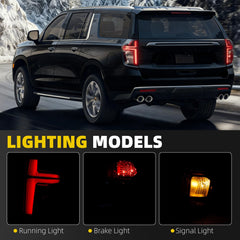 Passenger Tail Light Assembly Compatible with 2021-2024 Chevy Tahoe Suburban LS LT RST Z71 Rear Lamp Outer with LED Bulbs Rear Right Taillight Replaces# 84849417 GM2801322