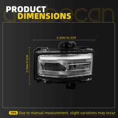 Dasbecan Left LED Tow Mirror Turn Signal Lamp Compatible with Ford 2017-26