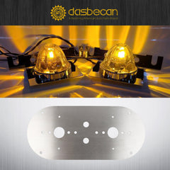 2PCS Watermelon Light Bracket Compatible with Peterbilt 359 379 389 and Other Commercial Trucks Kenworth 660 680 880 W900L and Other Models, Watermelon Light Mounting Plate Silver