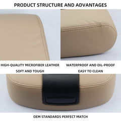 Center Console lid Armrest Cover Compatible with 2007-2014 Chevy Avalanche Silverado Suburban 1500 2500 GMC Yukon Sierra 2500HD 3500HD Armrest Center Console Cover Lid Kit (Beige)
