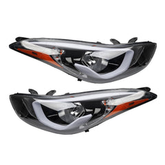Halogen Headlights Compatible With Hyundai Elantra 2014-2016 Headlamp Assembly w/Bulbs Replaces# 921013Y500 921023Y500 1 Pair Passenger & Driver Side