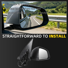 Side Mirror For 2025 2026 Tesla Model Y Juniper Gray Right 13Pin OE#213097000A,2130970-00-A Mirror Memory Power Folding Power Glass RearView Mirror Right PassengerSide Door Mirror