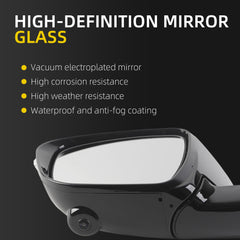 Driver Side Mirror Black Compatible with 2015-2024 Nissan Murano | Heated Power Folding Power Glass With Turn Signal Light Camera Left Rear View Mirror Replaces NI1320288 96374-4BA0A 13Pins
