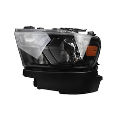 Halogen Headlights Compatible With Dodge Ram 1500 2019-2022 Black Frame Headlamp assembly Left Driver Side Replaces#68316087AD 68316087AH