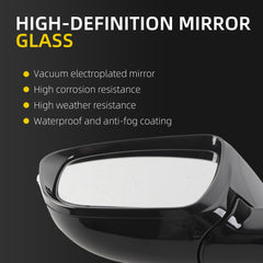 Driver Side Mirror Black Compatible with 15-24 Nissan Murano 9Pins | Heated Turn Signal Light Power Folding Power Glass Black Left Rear View Mirror, OE#96302-5AP4A, 963025AP4A