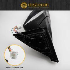 Right Passenger Side Mirror Compatible with Hyundai Tucson 2022-2025 with Power Glass, Heated, Blind Spot Detection, Turn Signal Door Mirror Replace# 87620-CW030 HY1321328 8Pins Black Painted