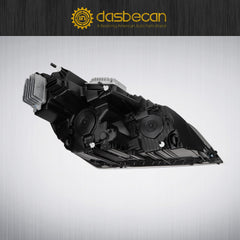 Full LED Headlight Compatible With Freightliner Cascadia Trucks 2018-2022 w/Bulbs Black Housing Left Driver Side Headlamp Assembly Replaces#A6601405002