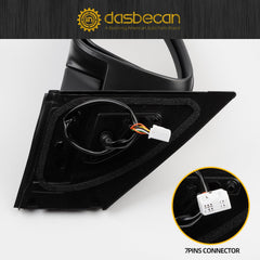 Left Driver Side Door Mirror Assembly Compatible with Toyota RAV4 2013 2014 2015 Power Glass Heated with Turn Signal Light Replaces TO1320310 87940-0R090 Black (7 Pins)