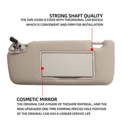 Left Driver Side Sun Visor Compatible with Subaru Outback Legacy 2005 2006 2007 2008 2009 Replaces# 92011AG55AOR