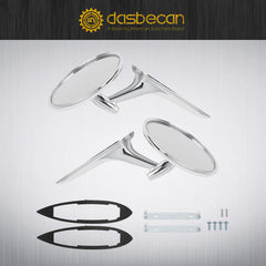 Round Bowtie Outside Rearview Mirrors Ribbed Base Compatible With 1963 1964 1965 Chevy Chevelle El Camino Impala Corvair Impala Nova Replaces# 654394765672