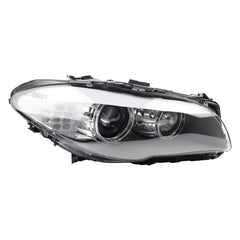 HID/Xenon w/AFS Type Headlight Compatible With 2011-2013 BMW 5 Series 528i 535i 550i M5 Right Passenger Side Housing Chrome Clear Headlight Assembly Replaces# 63117271908