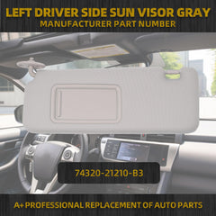 Gray Left Driver Side Sun Visor Compatible with 2005-2010 Toyota Scion TC Replaces# 74320-21210-B2