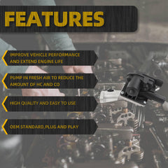 Secondary Air Injection Check Valve Left Driver Side Compatible with 4.6L Toyota Tundra Lexus GX460 2010-2014 Toyota Sequoia 2010-2012 Replace 25702-38050