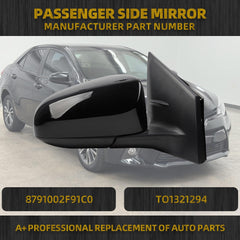 Right Passenger Side Mirror Compatible with Toyota Corolla 2014-2019 Power Glass Heated Paint to Match Door Mirror Assembly Replaces TO1321294 8791002F91C0 Black 5Pins