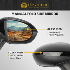 Right Passenger Side Mirror Compatible with Chevrolet Chevy Cruze 2016-2019 Power Glass Non-Heated Rearview Door Mirror Assembly Replaces GM1321541 Black 3Pins