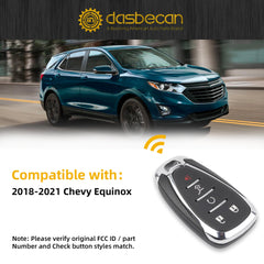 Key Fob Replacement Compatible with Chevy Equinox 2018 2019 2020 2021 Smart Proximity Keyless Entry Remote Replaces HYQ4AA 13584498 13529650 315MHz 5 Buttons
