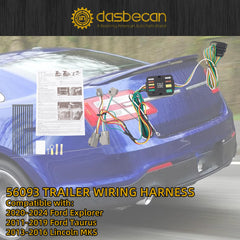 56093 4 Way Trailer Hitch Wiring Harness Compatible with Ford Explorer 2020-2024, Ford Taurus 2011-2019, Lincoln MKS 2013-2016 Towing Wire Harness Kit 4-Pin