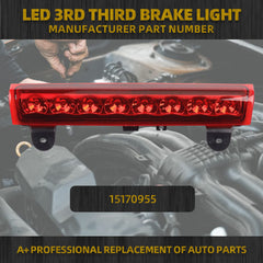 LED 3rd High Mount Brake Light Brake Light Carge Light Compatible with 2000-2006 Chevrolet Suburban 1500/2500 Tahoe GMC Yukon 1500/2500 Replaces# 15170955 923-203 S47001