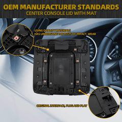Center Console Lid Compatible with 2014-2018 Chevy Chevrolet Silverado/GMC Sierra 1500 2500HD 3500HD Front Center Console Armrest Lid with Liner Mat Black Replace 22881398