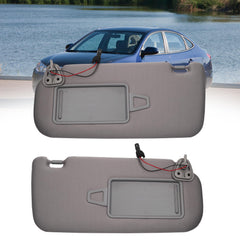 Left Driver & Right Passenger Side Sun Visor Sun Shade with Light | Makeup Mirror | Compatible with Hyundai Elantra 2007 2008 2009 2010 Replace# 852012H0208M(Gray)