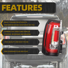 Left driver side Tail Light Assembly LED Compatible with 2015-2020 GMC Yukon and Yukon XL