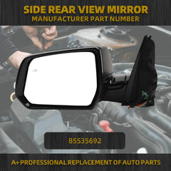 Side Rear View Mirror Compatible with 2020-2021 Chevy/Chevrolet Traverse Power Heated Turn Signal With Panoramic Camera Mirror Replace Driver Left Side #85535692 (8pin)