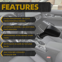 Left Side Mirror Compatible with 2019-2024 Toyota Rav4 Matte Black Driver Side Door w/Power Adjustment Mirror Manual Folding Replace#TO1320387 8794042E01(3Pins)