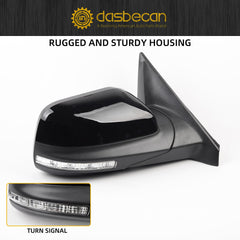 Right Passenger Side Door Mirror Compatible with Ford Explorer 2011-2019 Power Adjusted Glass Heated with Turn Signal Light Puddle Lamp Blind Spot Glass Replaces FO1321554 Black 7Pins