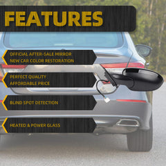 Left Driver Side Door Mirror Compatible with Honda Accord Sport Hybrid EX 2018-2022 Power | Heated | Blind Spot Detection | Repalce# 76258-TVA-A22, HO1321328,Side View Mirror (7Pins-Black)