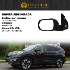 Left Driver Side Mirror Non-heated Compatible with Honda C-RV 2012-2016 Replaces 76258-T0A-A11 (3Pins)