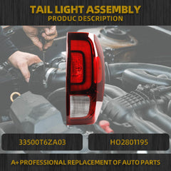 Tail Light Assembly LED Compatible with 2017-2023 Honda Ridgeline Rear Lamp Right Passenger Side 33500T6ZA03