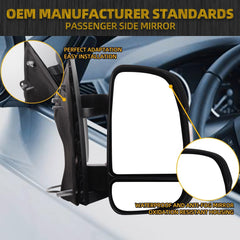 Passenger Right Side Mirror 5VE98JXWAD Compatible with Ram Promaster 1500 2500 3500 2014-2021 Manual Non-Heated Glass Turn Signal light Textured Black Replaces# CH1321417