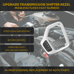 601-402 Shifter Bezel with Harness Compatible with Jeep Cherokee 2014-2018 Center Transmission Bezel Sliver Replace OE# 68413957AA 5YD27LS5AA
