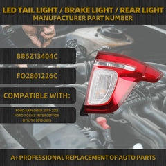 BB5Z13405C Right Tail Light Compatible with Ford Explorer 2011 2012 2013 2014 2015 Taillights Rear Lamp Right Driver Side Replace OE# BB5Z13405C FO2800226