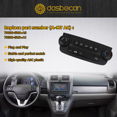 AC Heater Climate Control Module Panel Compatible with Honda CR-V CRV 2007-2011 A/C Air Conditioning Center Dash Switch Unit Replace# 79600-SWA-A5 79500-SWA-A1 (W/Screen)